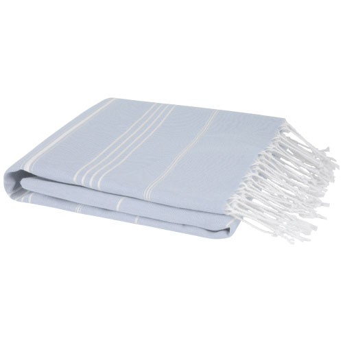 Serviette hammam promotionnelle coton 100 x 180 cm Anna Bleu clair